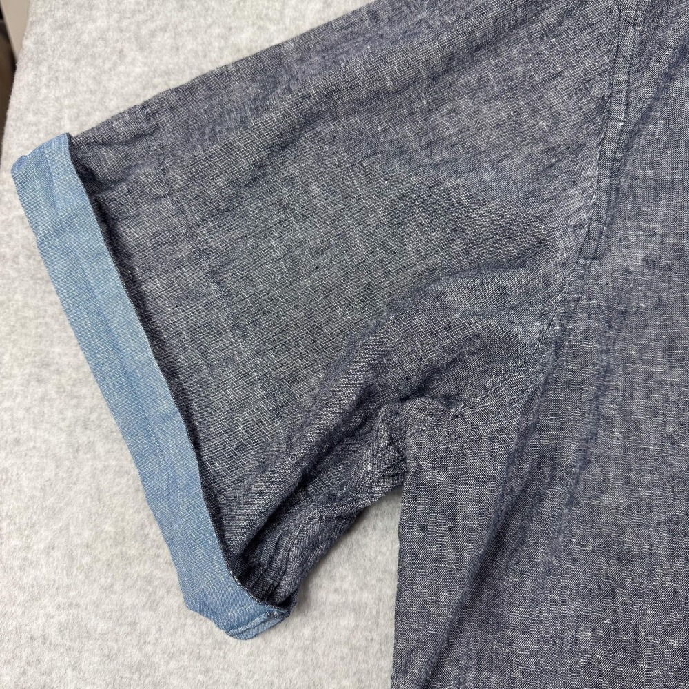 Tommy Hilfiger Shirt Mens 3XLT Gray Linen Cotton Short Sleeve Big Tall Summer - Picture 5 of 10